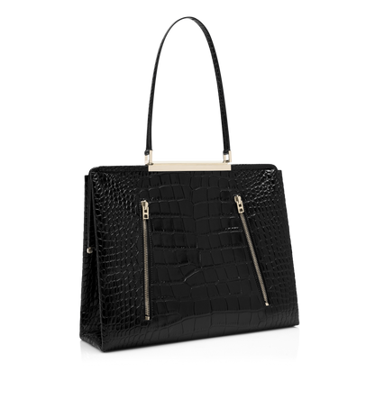 Soft Printed Crocodile Leather Patrick Shoulder Bag