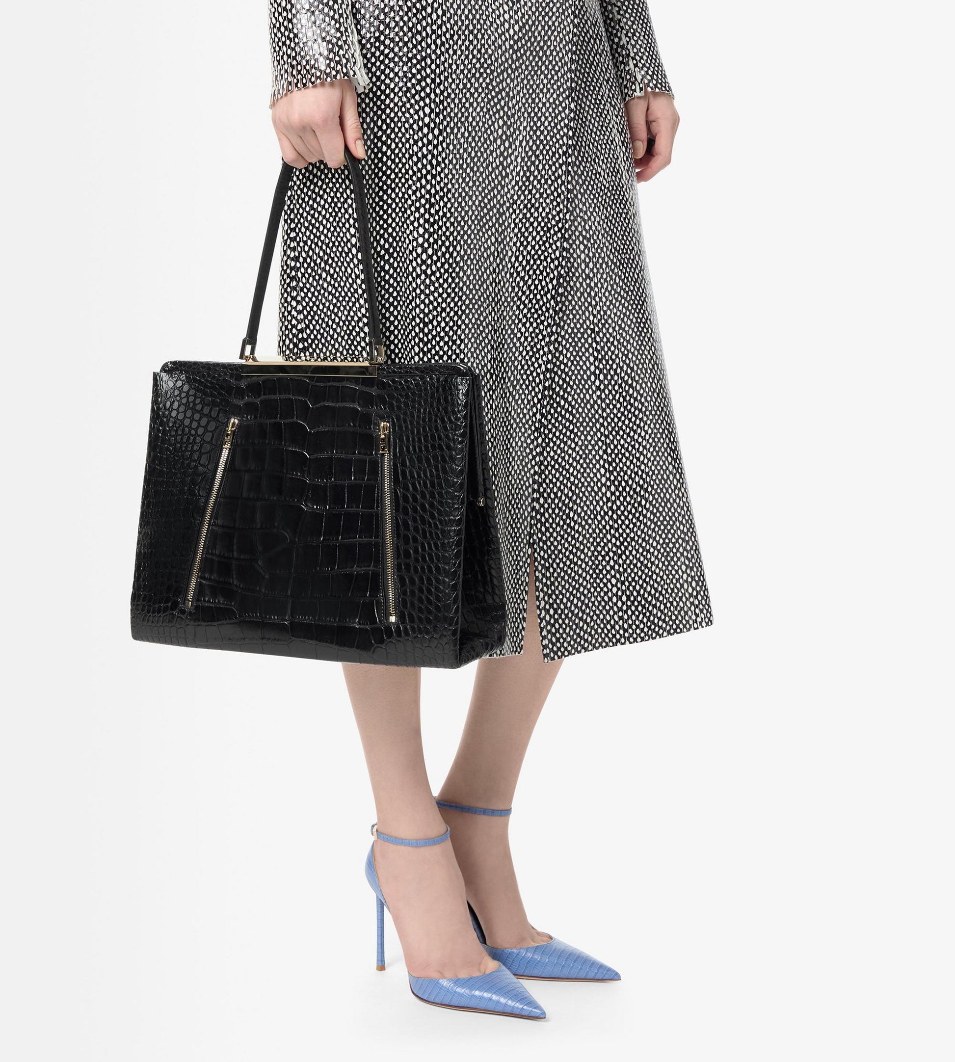 Soft Printed Crocodile Leather Patrick Shoulder Bag