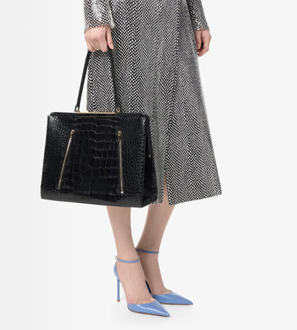 Soft Printed Crocodile Leather Patrick Shoulder Bag