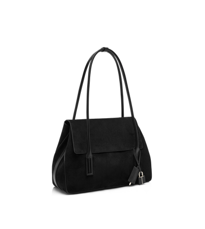 Suede Leather Eclipse Medium Shoulder Bag