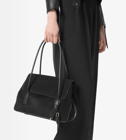 Suede Leather Eclipse Medium Shoulder Bag