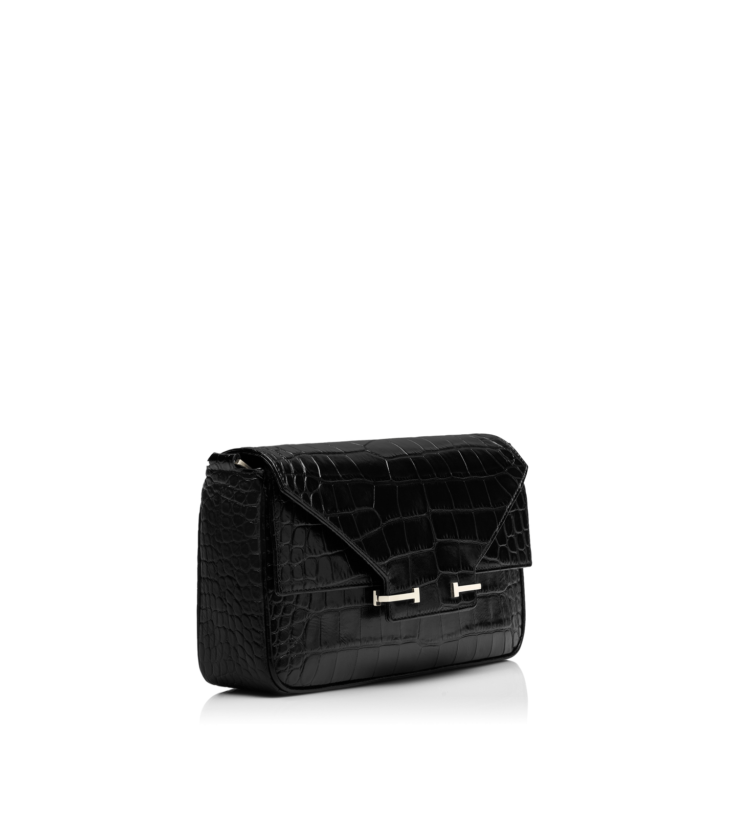 Soft Printed Crocodile Leather Aube Small Shoulder Bag