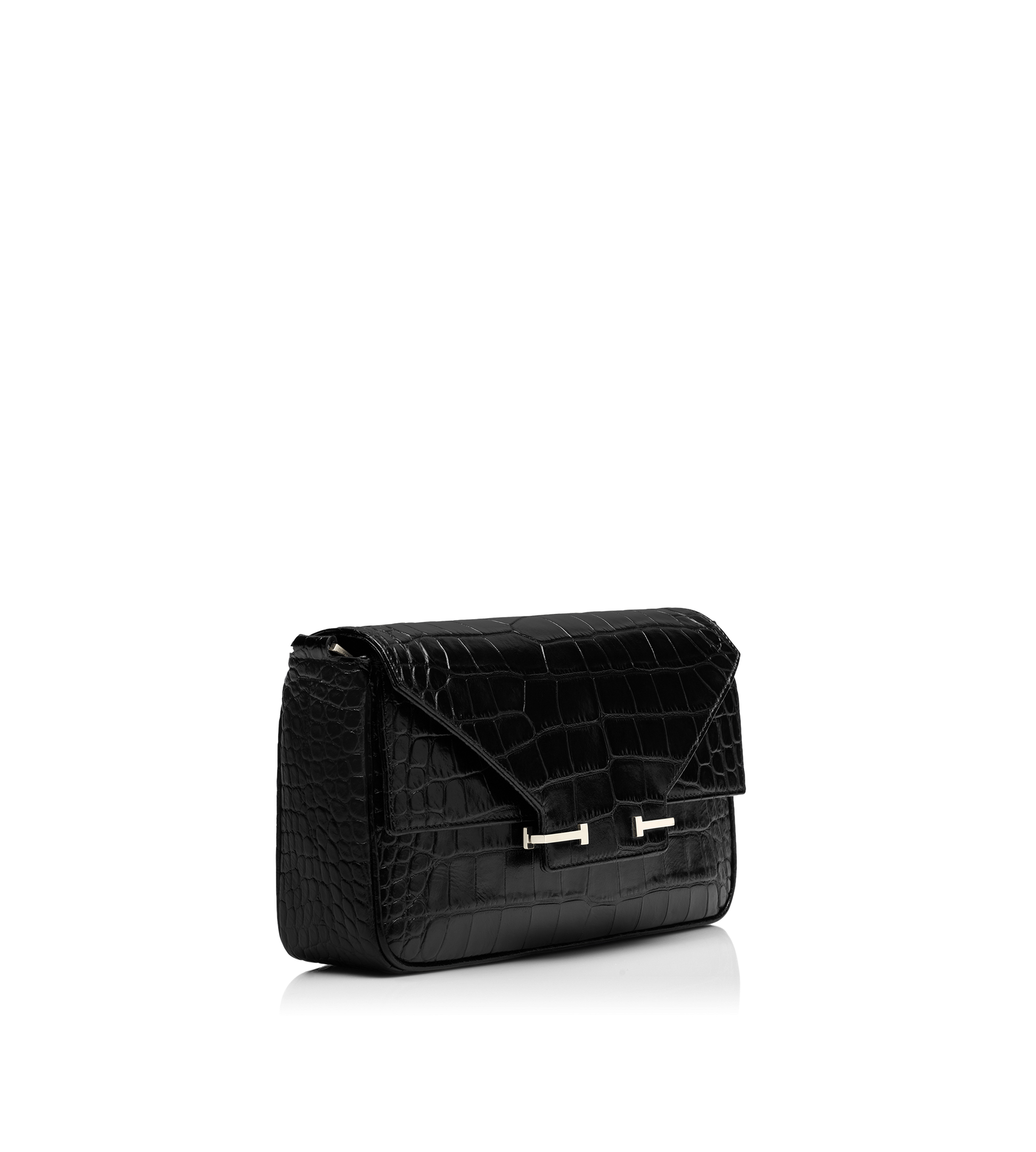 Soft Printed Crocodile Leather Aube Small Shoulder Bag