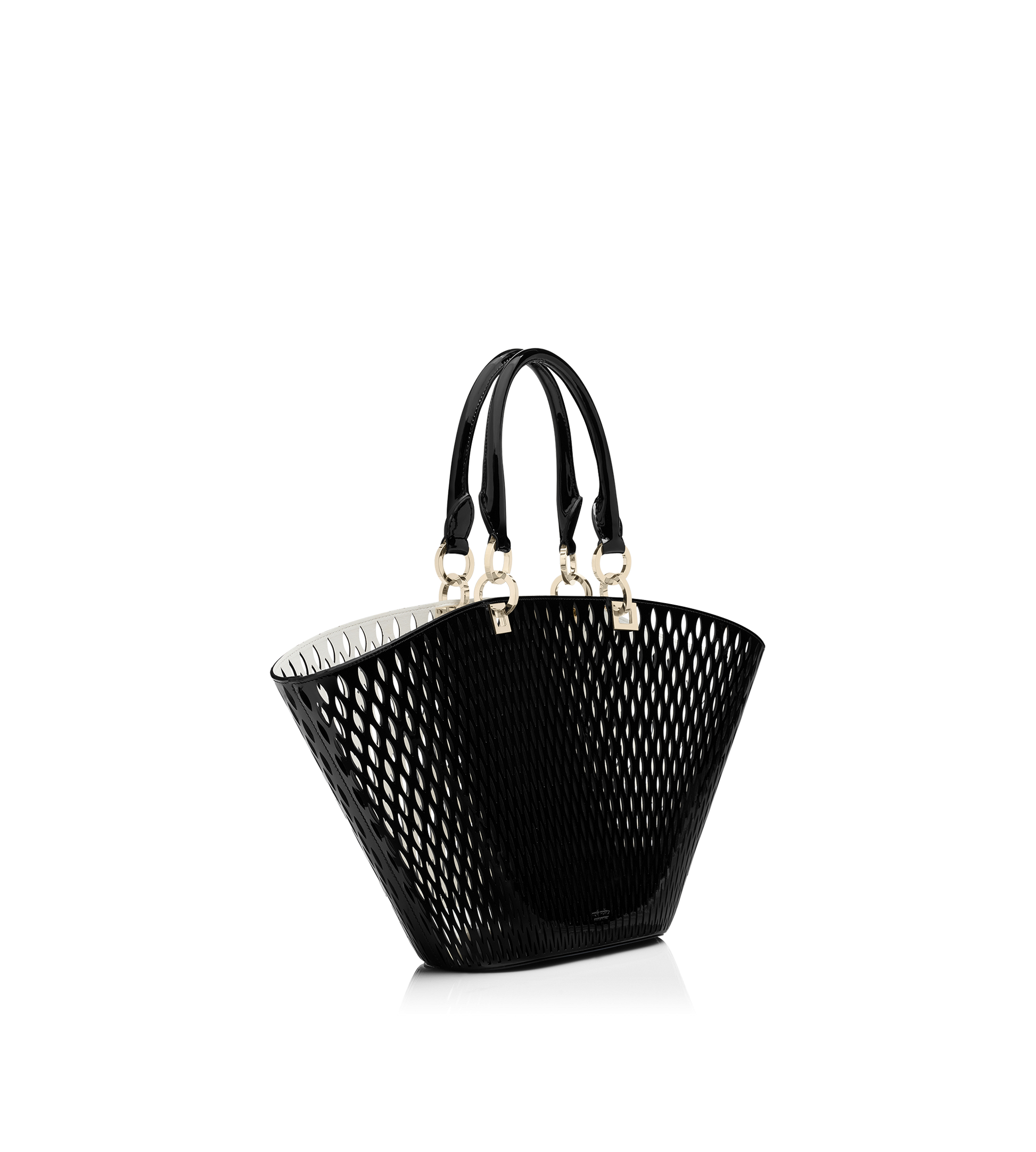 Cut Out Patent Leather Medium Panier