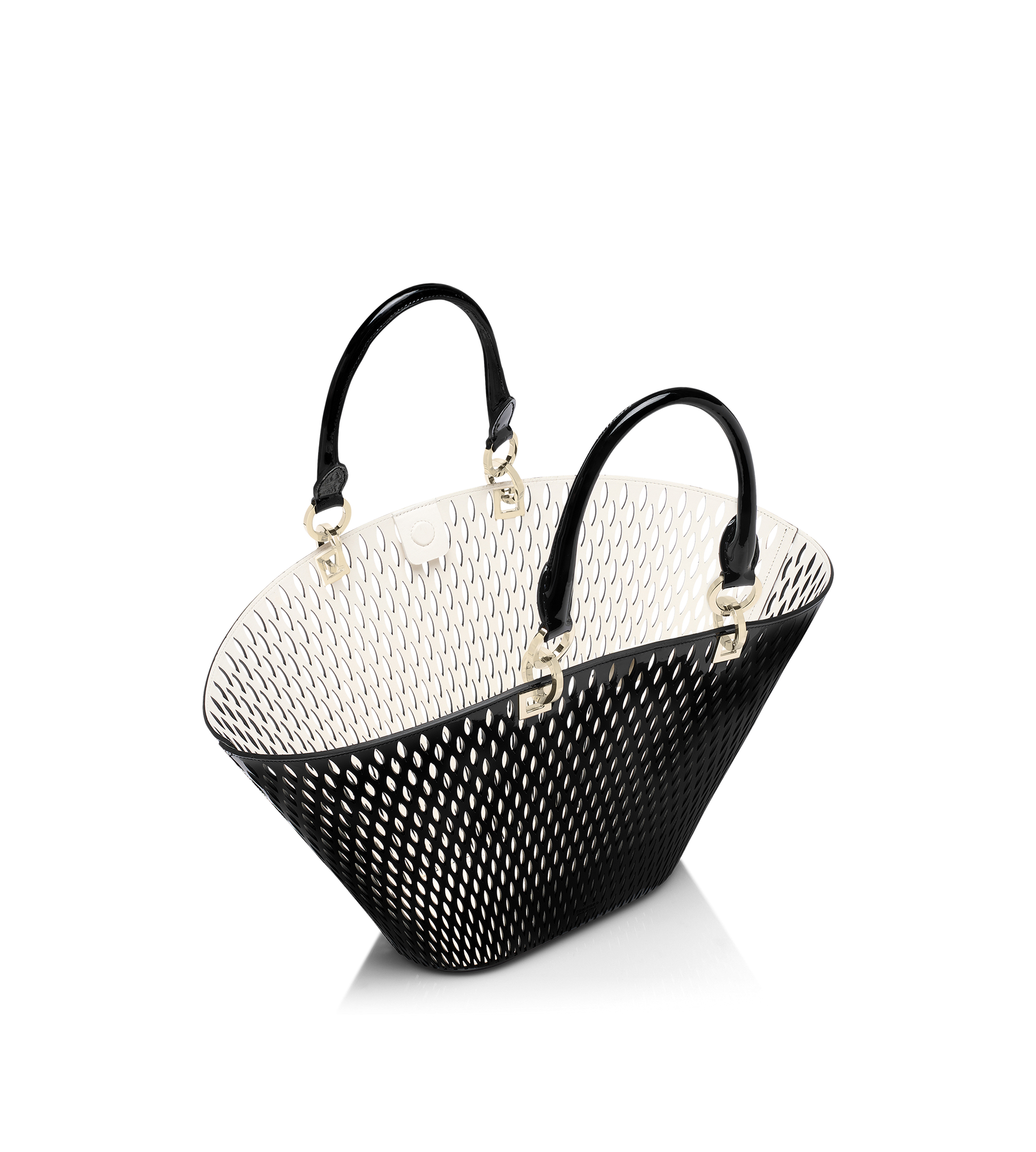 Cut Out Patent Leather Medium Panier