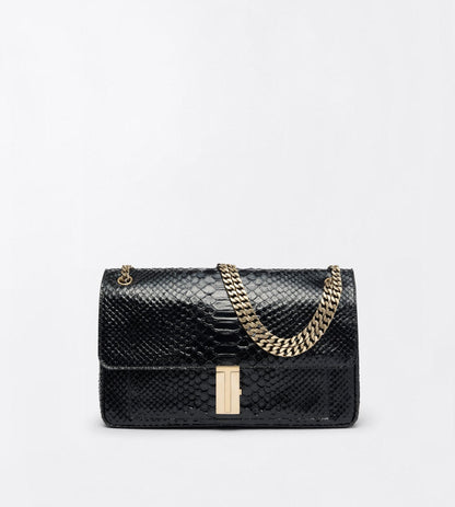 Semi Shiny Printed Python Mia Chain Shoulder Bag