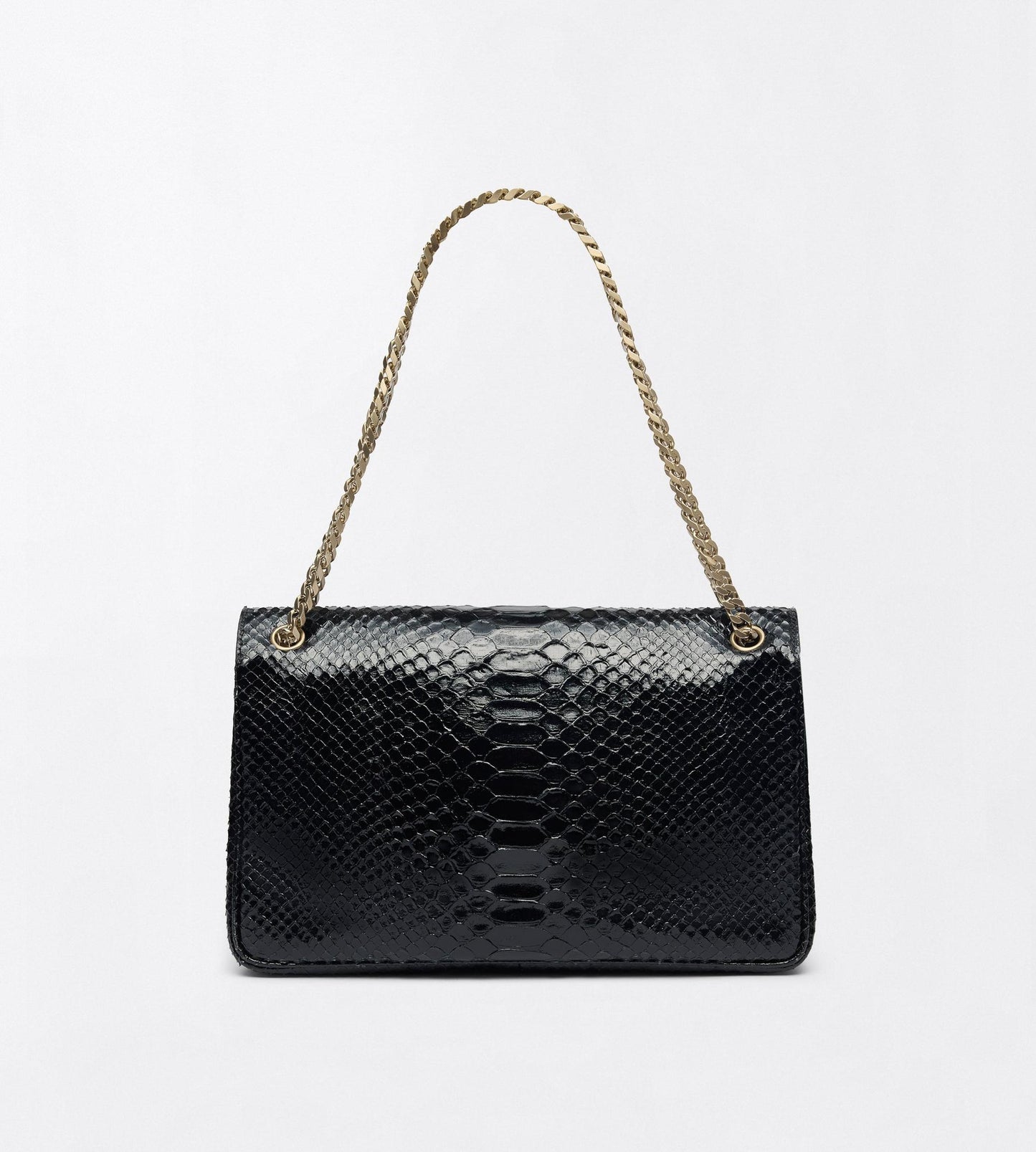Semi Shiny Printed Python Mia Chain Shoulder Bag