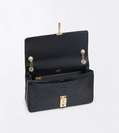Semi Shiny Printed Python Mia Chain Shoulder Bag