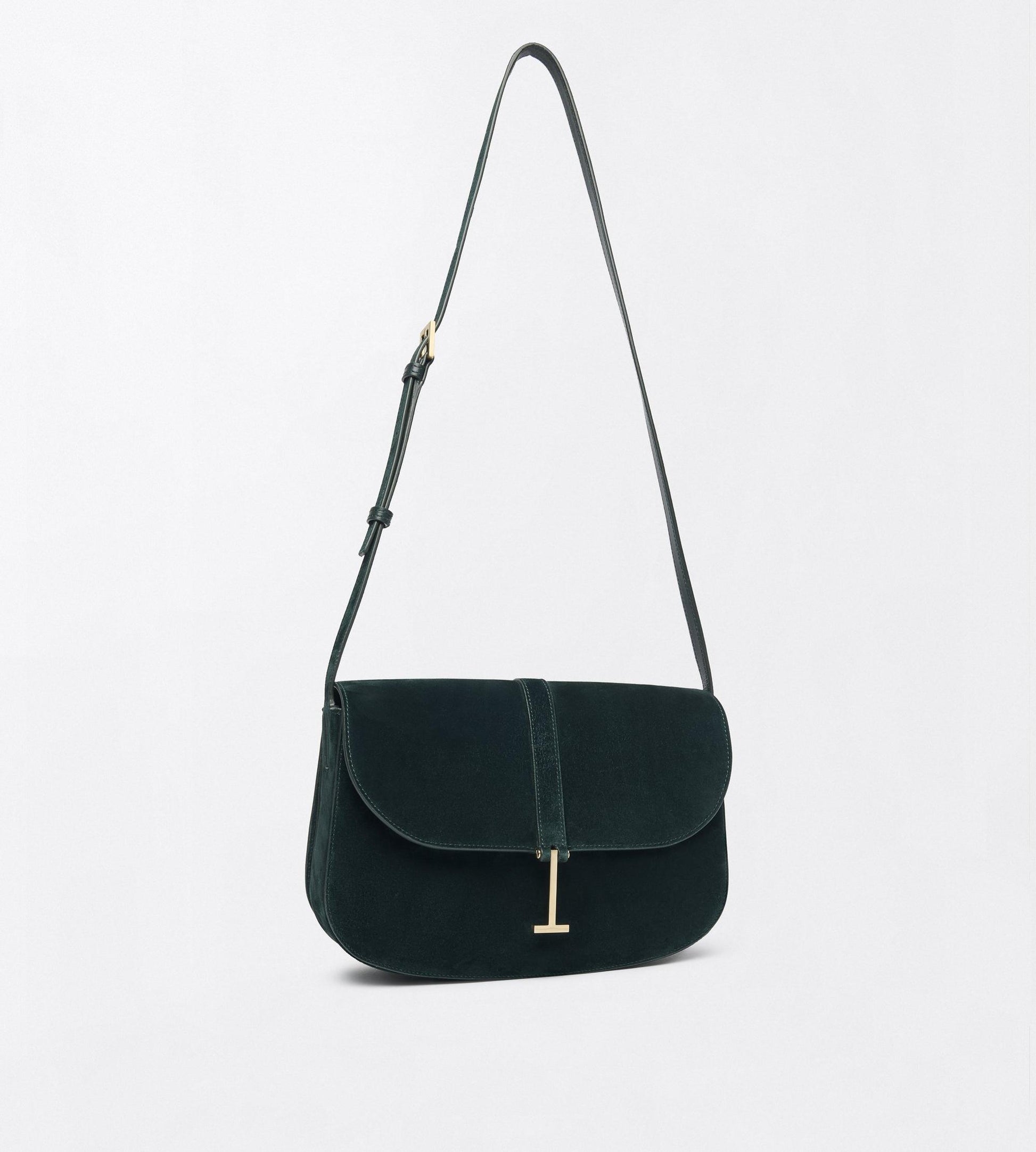 Suede Leather Kara Medium Crossbody Bag