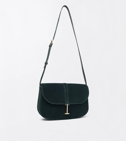 Suede Leather Kara Medium Crossbody Bag