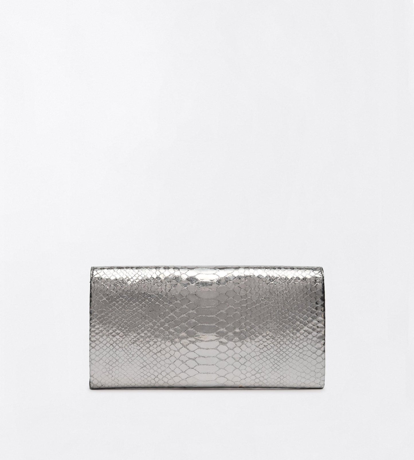 Laminated Printed Python Jean Clutch