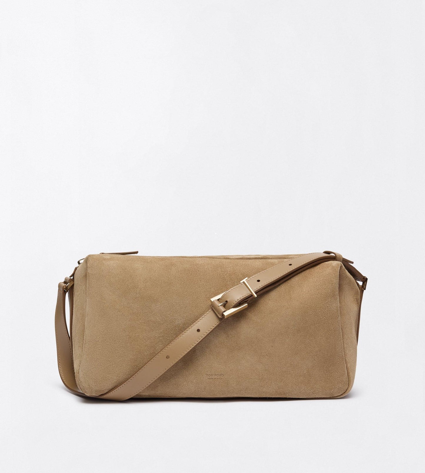 Suede Leather T Loop Shoulder Bag