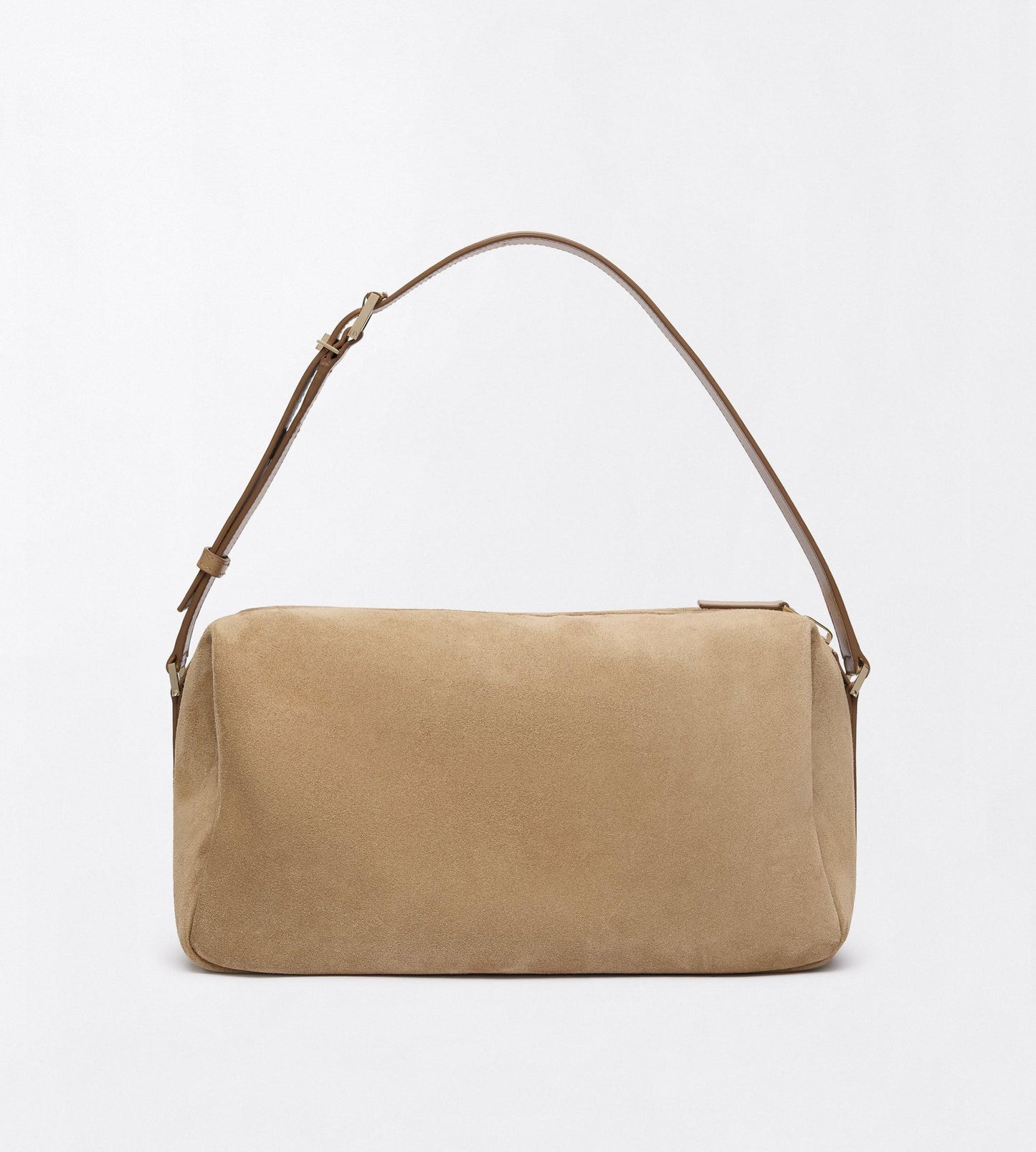 Suede Leather T Loop Shoulder Bag
