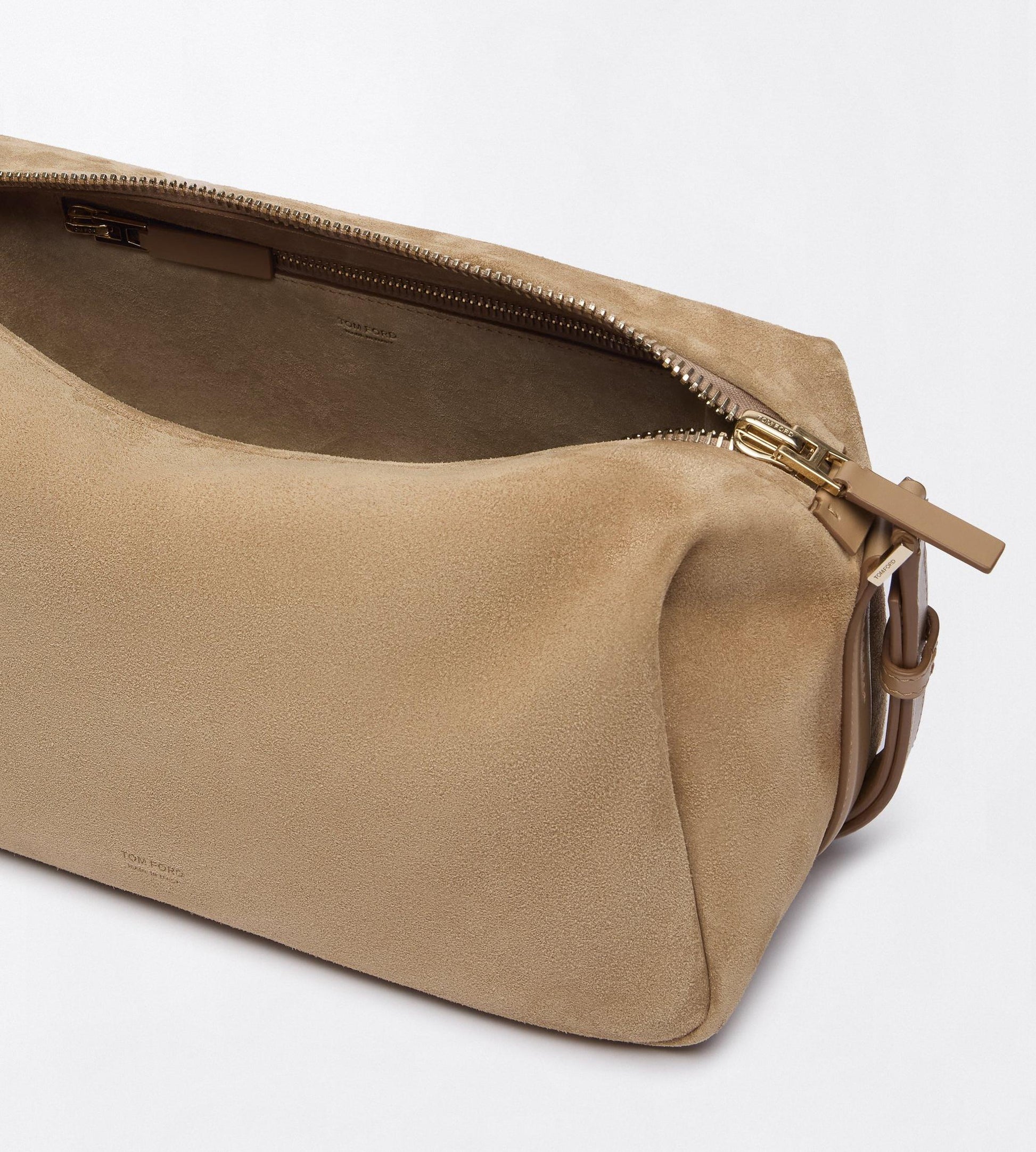 Suede Leather T Loop Shoulder Bag