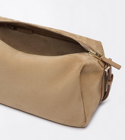 Suede Leather T Loop Shoulder Bag