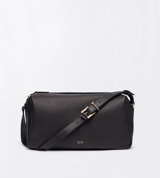 Grain Leather T Loop Shoulder Bag