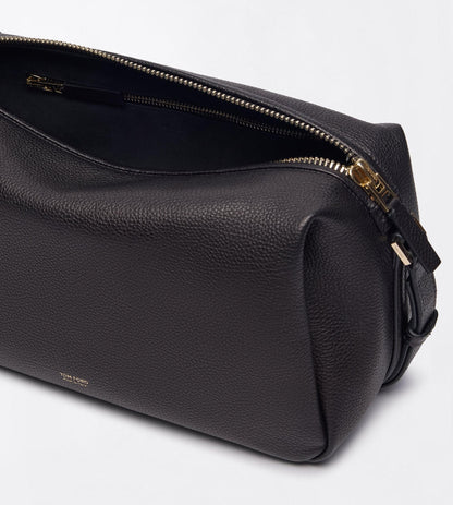 Grain Leather T Loop Shoulder Bag