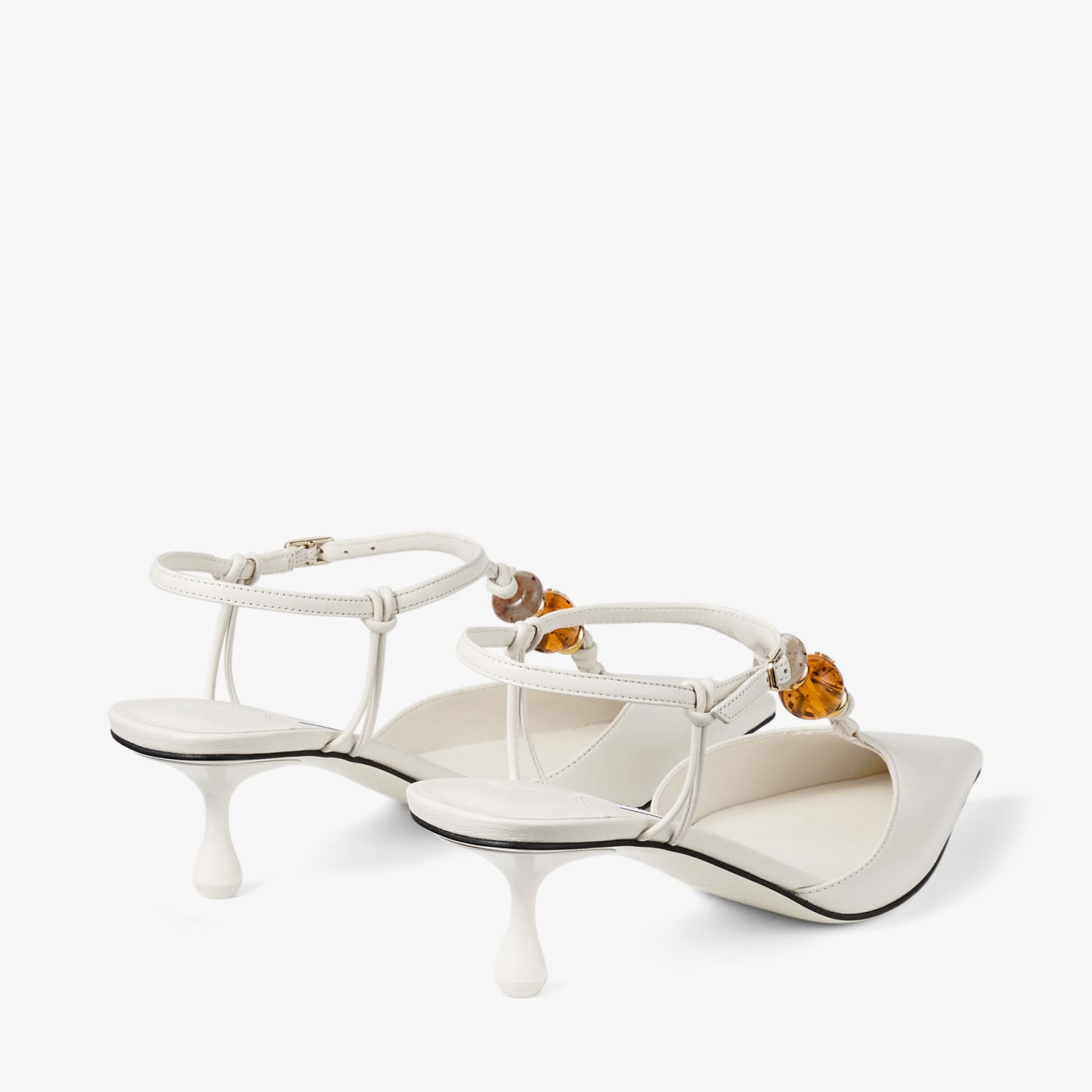 Lauri 50 Latte Mix Nappa Leather Slingbacks with Beads