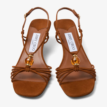 Lova 50 Tan Mix Suede Sandals with Beads