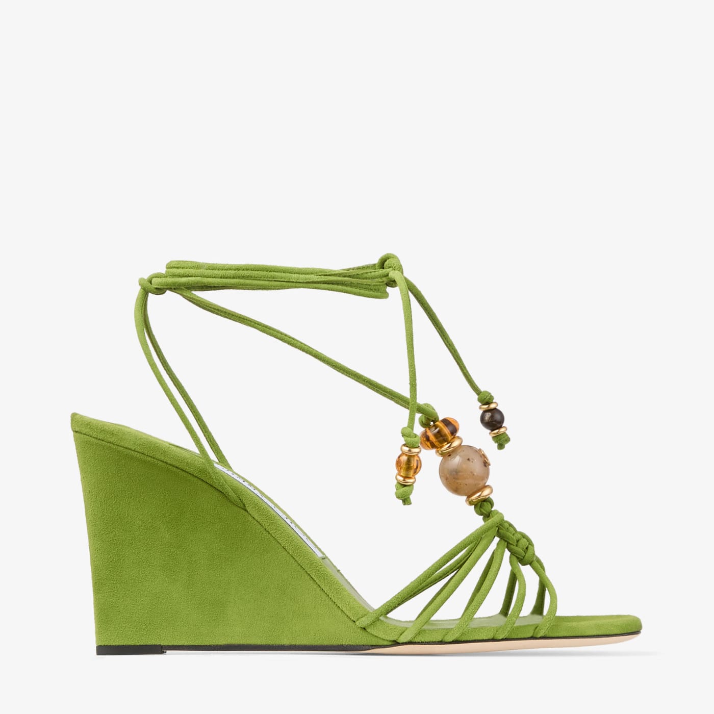 Lova Wedge 85 Clover Mix Suede Wedges with Beads