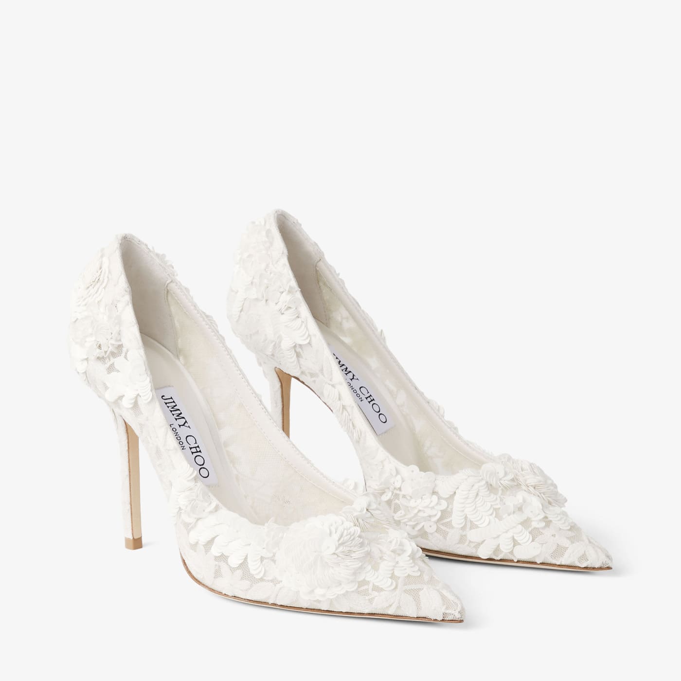 Love 100 Ivory Mix Bloom Paillette Embroidery Pumps