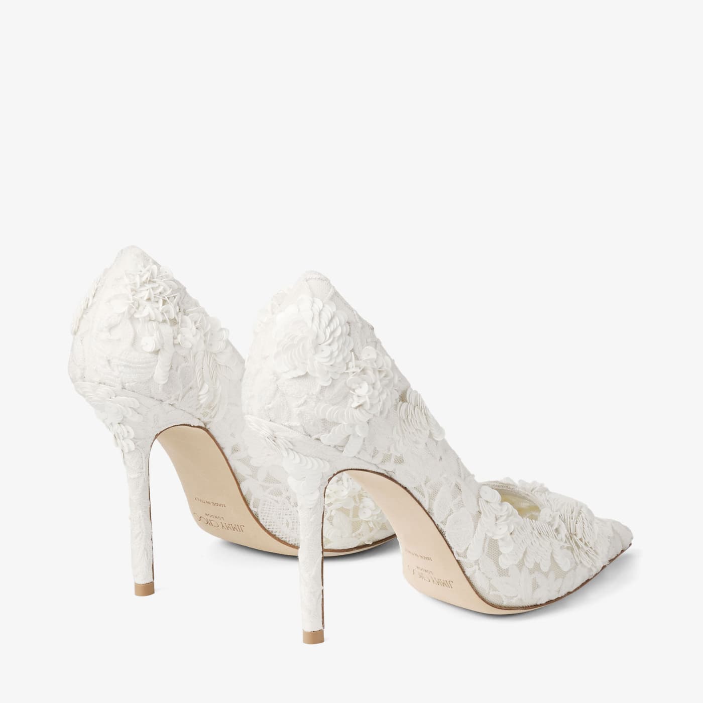 Love 100 Ivory Mix Bloom Paillette Embroidery Pumps