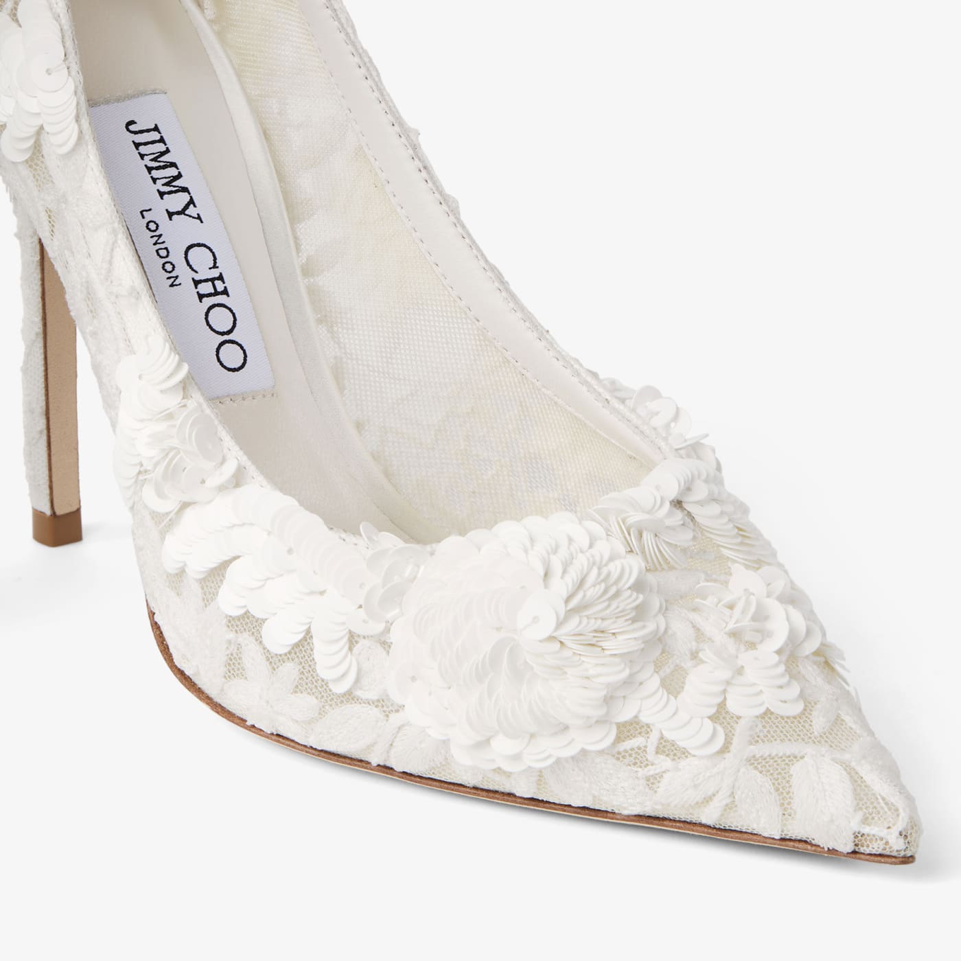 Love 100 Ivory Mix Bloom Paillette Embroidery Pumps