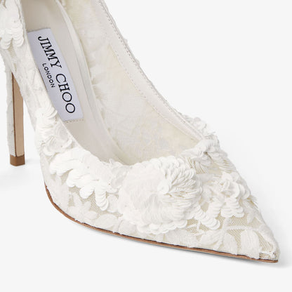 Love 100 Ivory Mix Bloom Paillette Embroidery Pumps