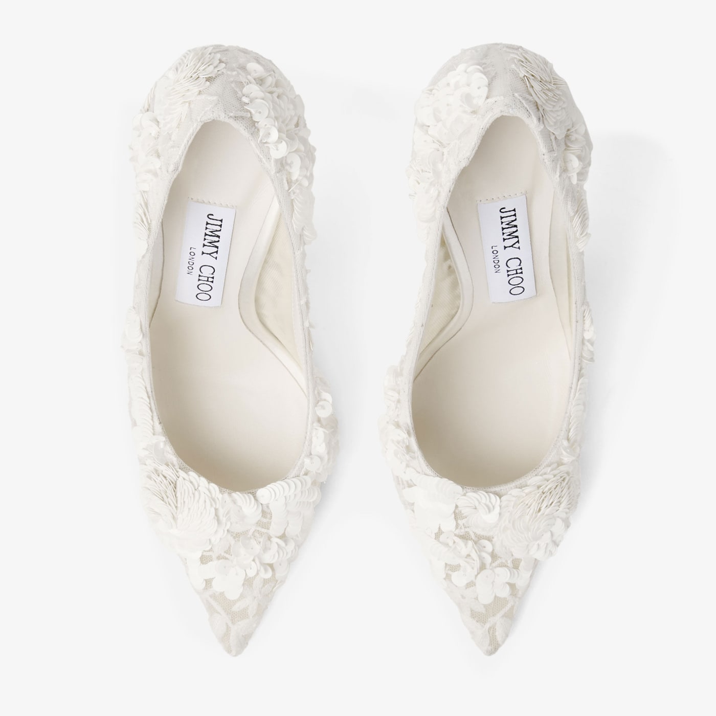 Love 100 Ivory Mix Bloom Paillette Embroidery Pumps