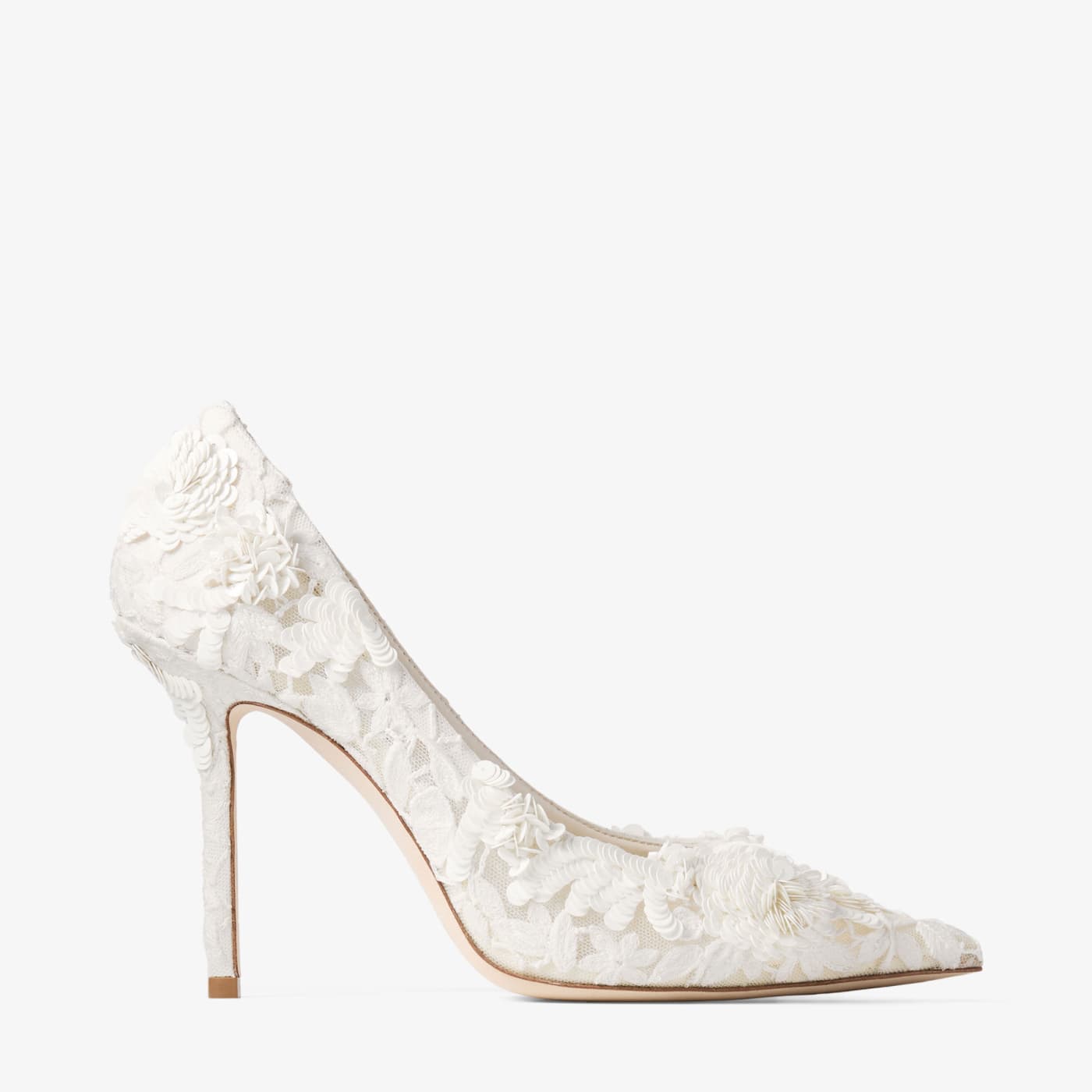 Love 100 Ivory Mix Bloom Paillette Embroidery Pumps