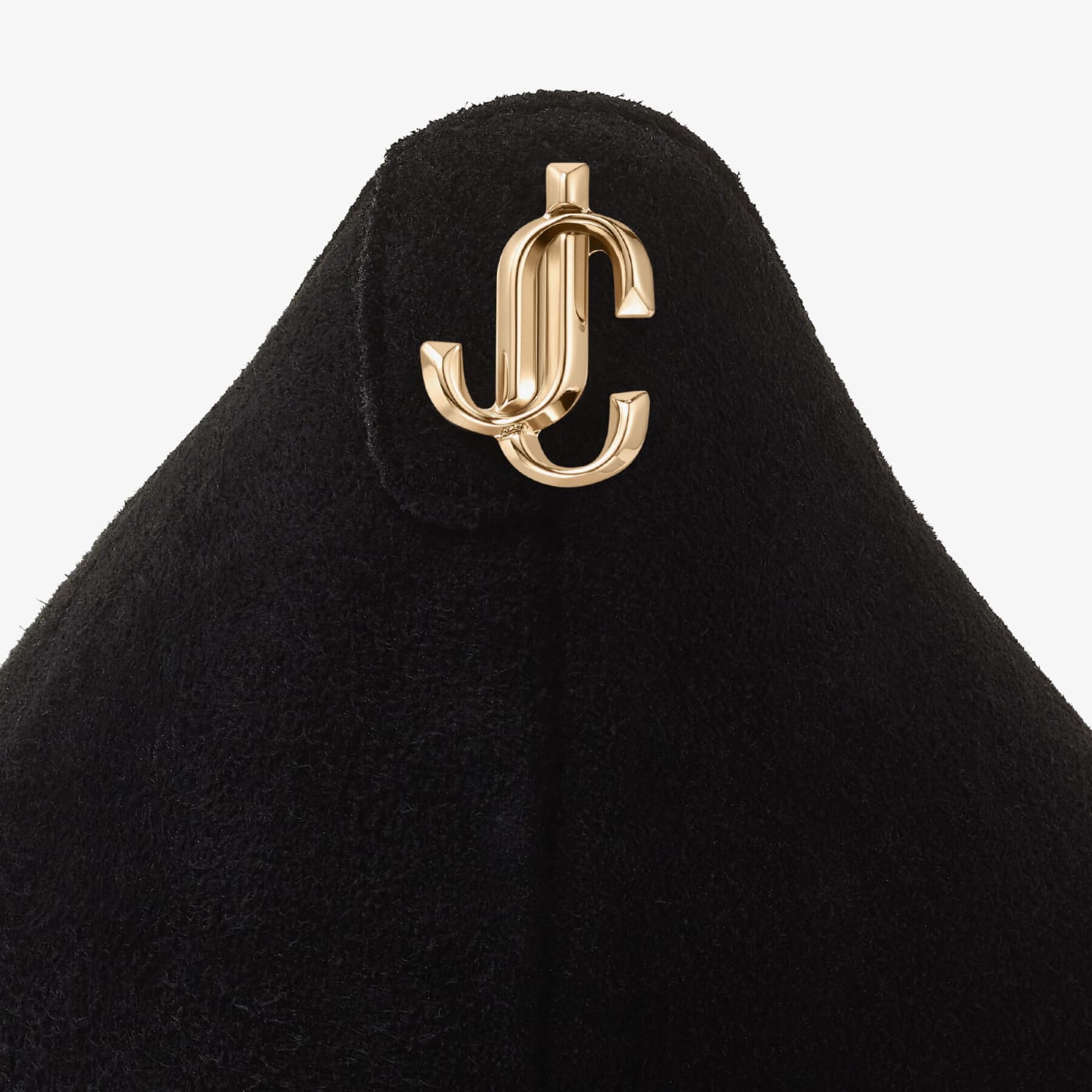 Love 65 Black Suede Pointed Pumps with JC Emblem