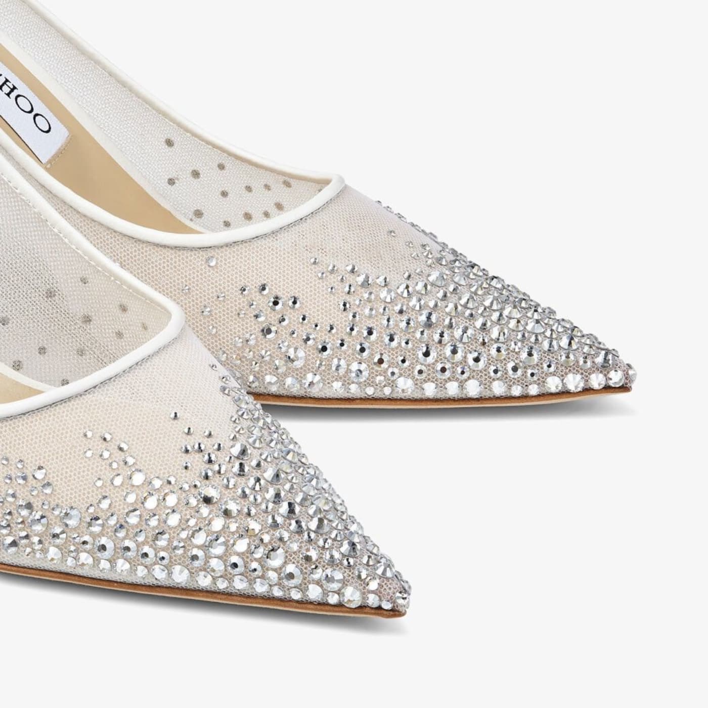 Love 65 White Mesh Pumps with Dégradé Crystals