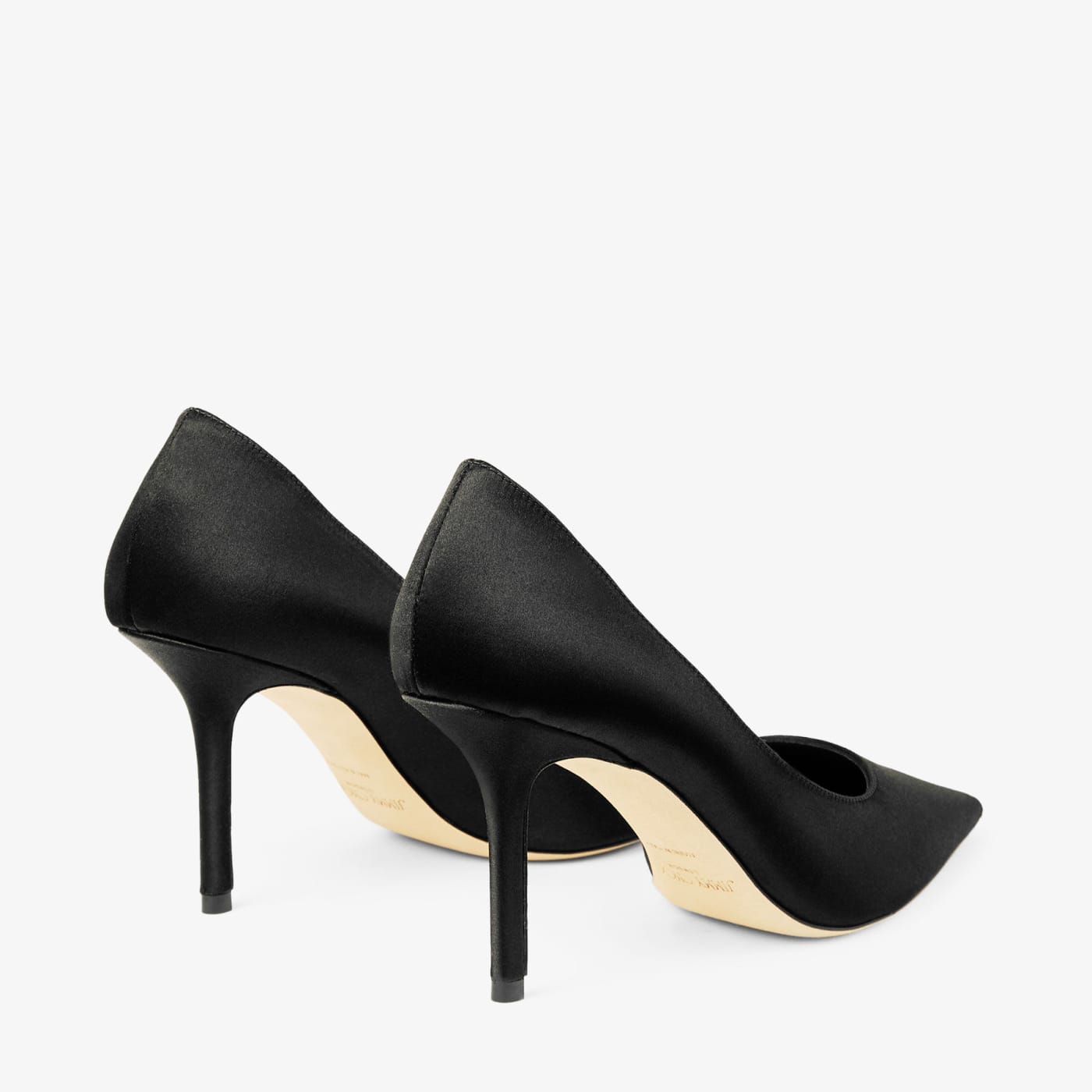 Love 85 Black Satin Pumps