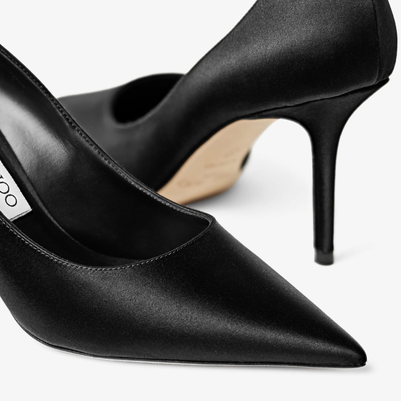 Love 85 Black Satin Pumps