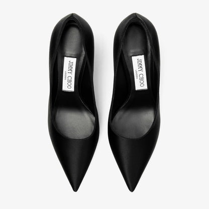 Love 85 Black Satin Pumps