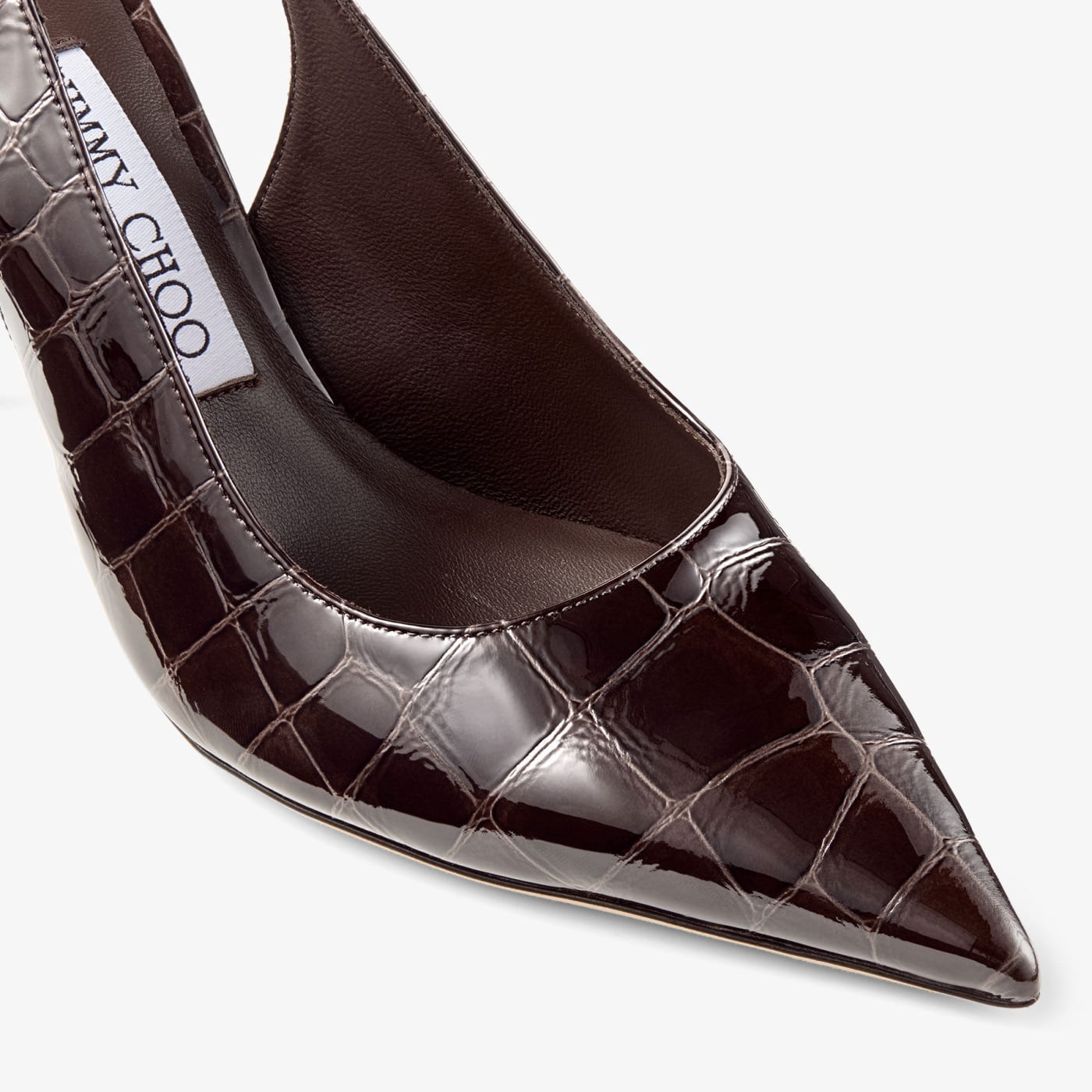 Love Sling Back 85 Sambuco Shiny Croc Embossed Leather Slingbacks