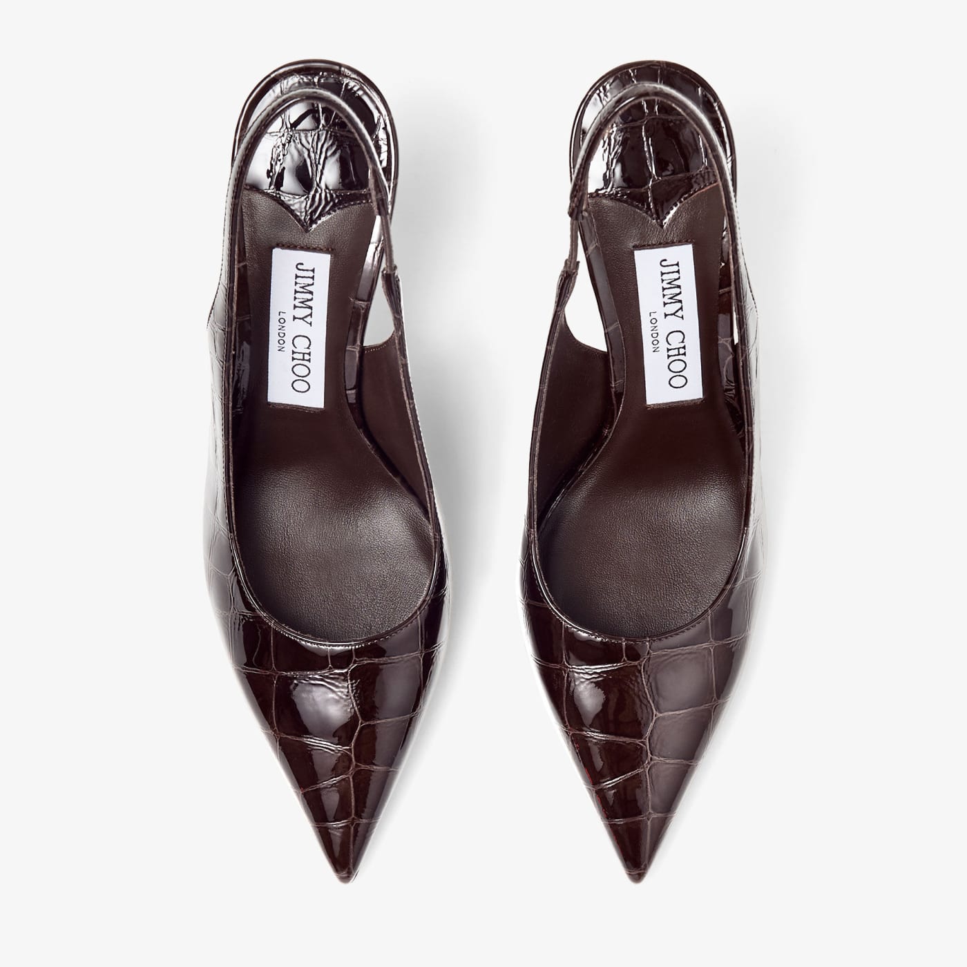Love Sling Back 85 Sambuco Shiny Croc Embossed Leather Slingbacks