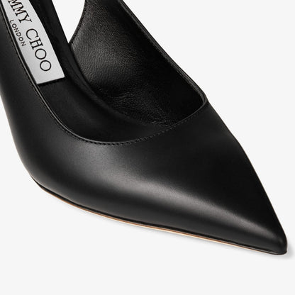 Love Sling Back 85 Black Calf Leather Slingbacks