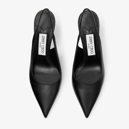 Love Sling Back 85 Black Calf Leather Slingbacks
