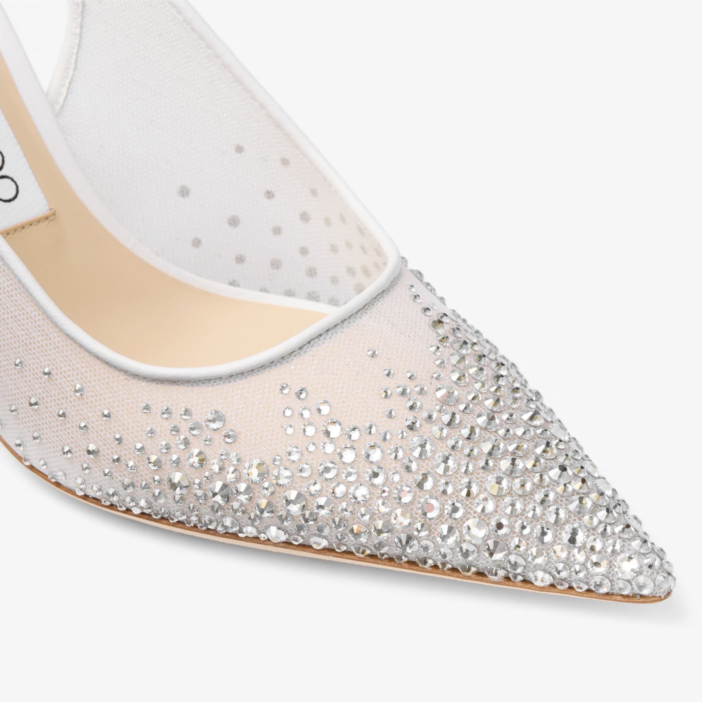 Love Sling Back 85 White Mesh Slingbacks with Dégradé Galaxy Crystals