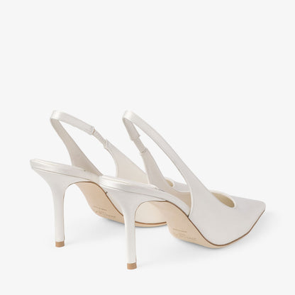 Love Sling Back 85 Ivory Satin Slingbacks