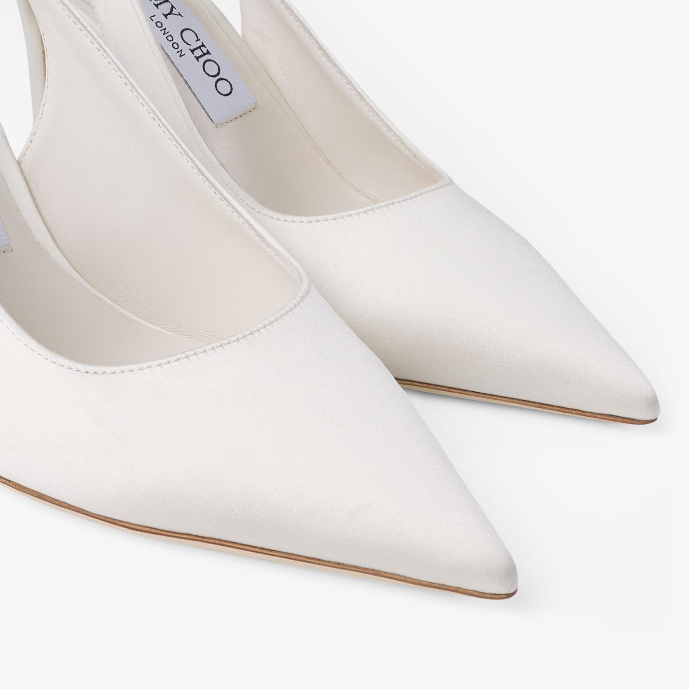Love Sling Back 85 Ivory Satin Slingbacks