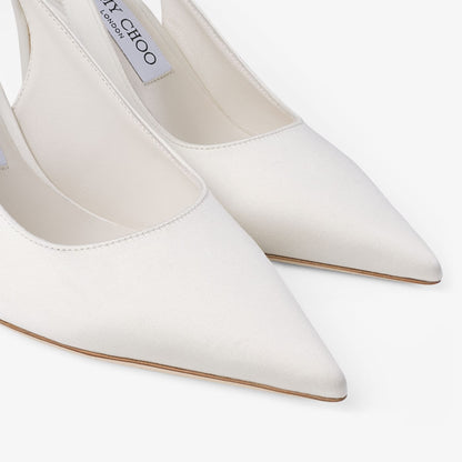 Love Sling Back 85 Ivory Satin Slingbacks