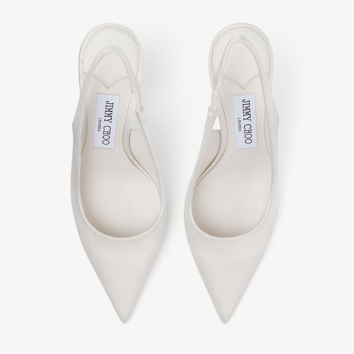 Love Sling Back 85 Ivory Satin Slingbacks