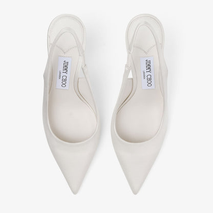 Love Sling Back 85 Ivory Satin Slingbacks