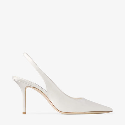 Love Sling Back 85 Ivory Satin Slingbacks