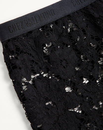 Lace Leggings With Feathers