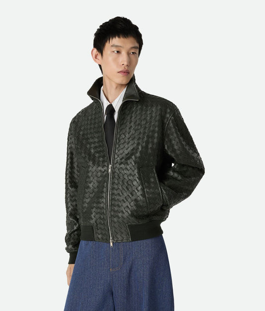 Intrecciato Leather Blouson