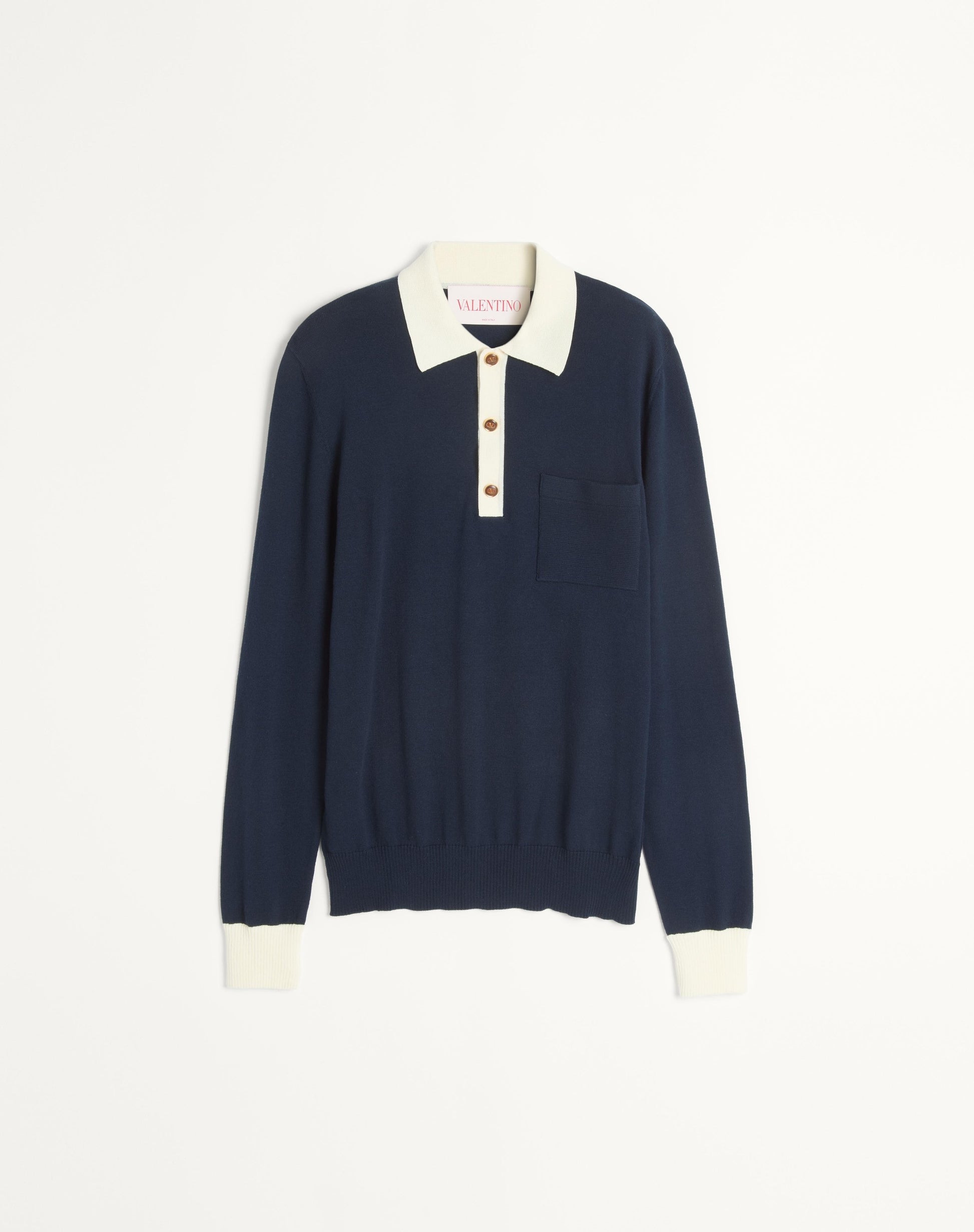 Long-sleeved Cotton Polo Shirt