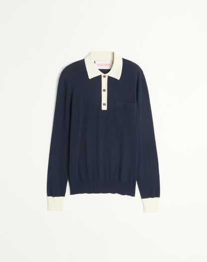 Long-sleeved Cotton Polo Shirt